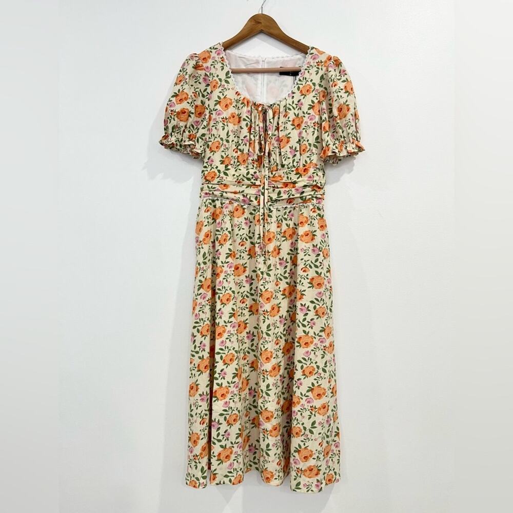 Scarlet Darkness Floral Midi Dress Size Small